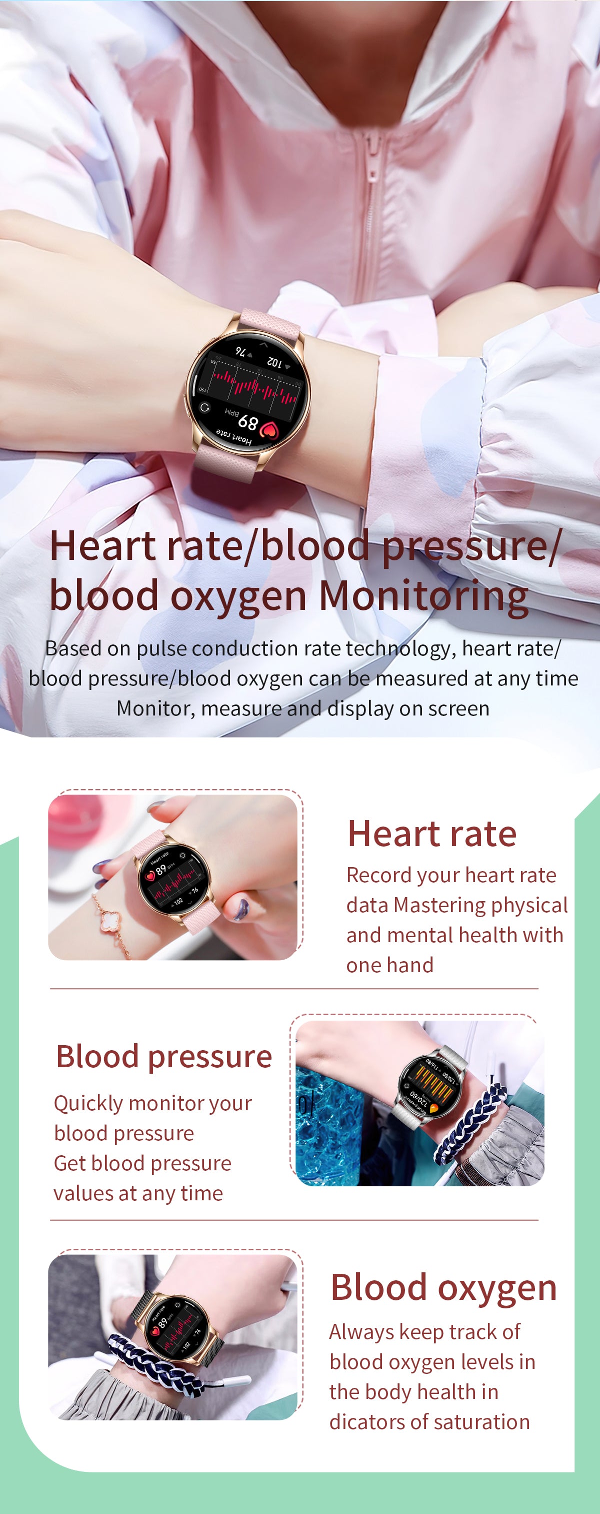 MYOTEM Y11 Women AMOLED Health Fashion Smartwatch